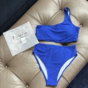 Tempt Me Women's Vibrant Blue One-Shoulder Bikini
